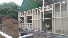 Kernsanierung eines alten Hauses, von diesem blieben nur die Aussenwände stehen und wurden durch einen Holzrahmenbau umbaut